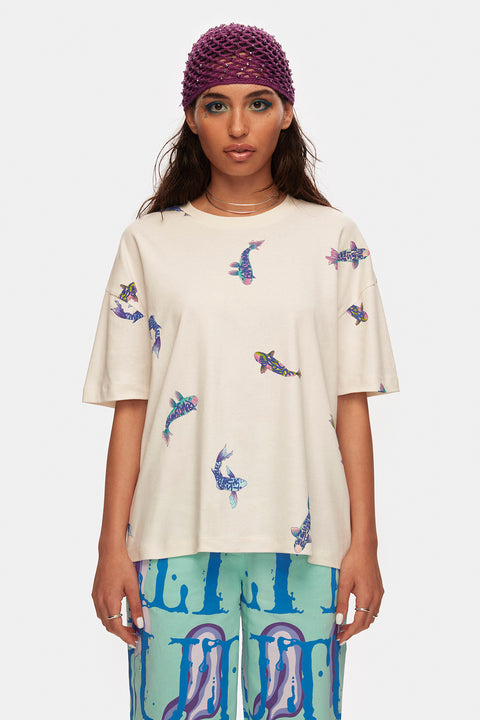 FFF Women's Free Fishes Fish Patterned T-shirt